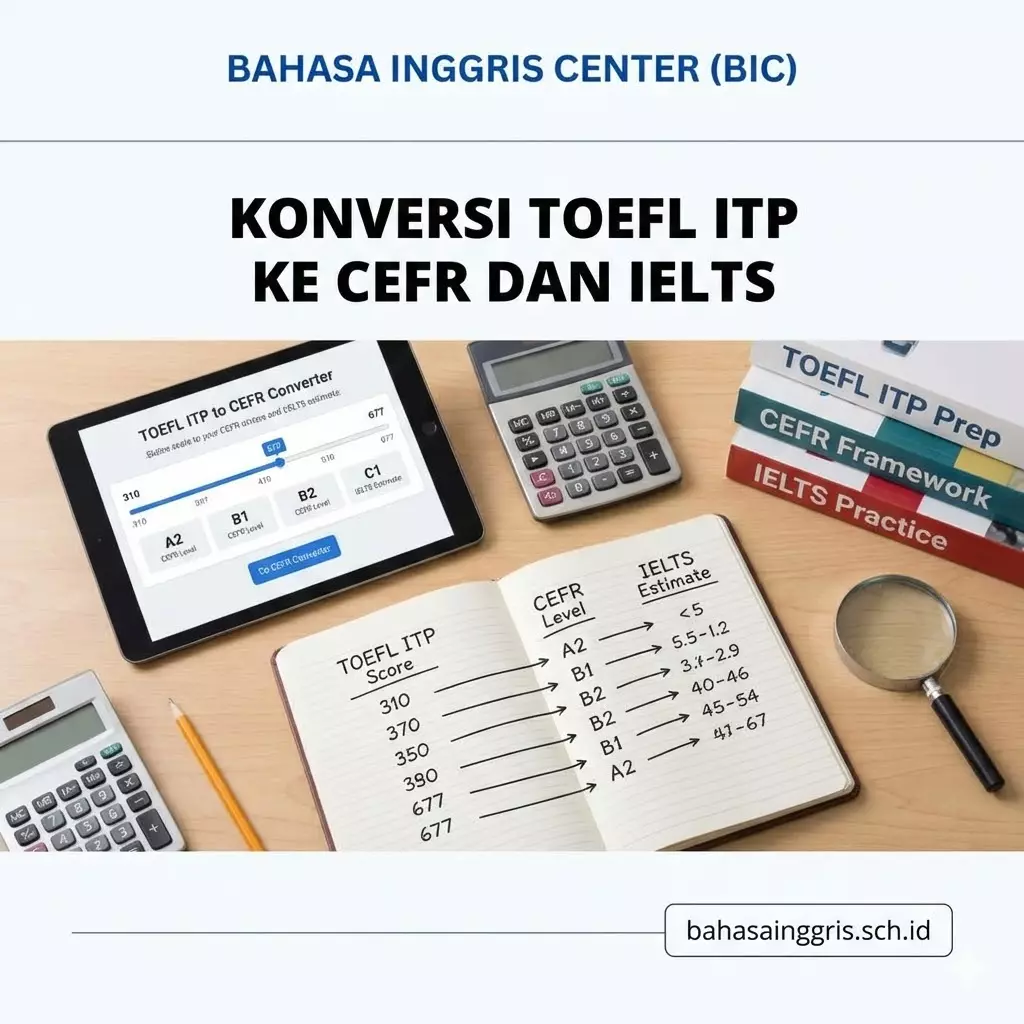 Tabel Konversi Skor TOEFL ITP ke CEFR Level & IELTS Tabel Konversi Skor TOEFL ITP ke CEFR Level & IELTS - Bahasa Inggris Center (BIC)