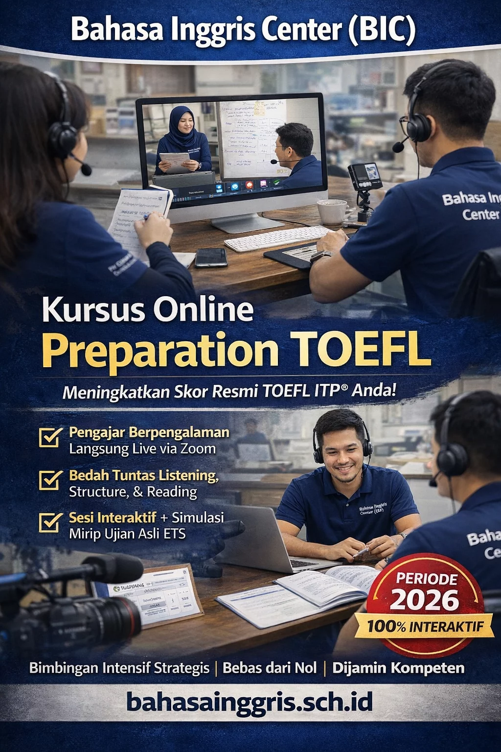 Persiapan TOEFL 2 Minggu untuk Beasiswa Resmi Persiapan TOEFL 2 Minggu untuk Beasiswa Resmi - Bahasa Inggris Center (BIC)