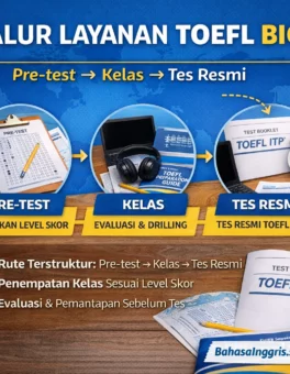 Alur Layanan TOEFL BIC dari Pre-test ke Tes Resmi - Bahasa Inggris Center (BIC)