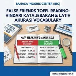 Daftar Kata Jebakan (False Friends) di Reading TOEFL - Bahasa Inggris Center (BIC)