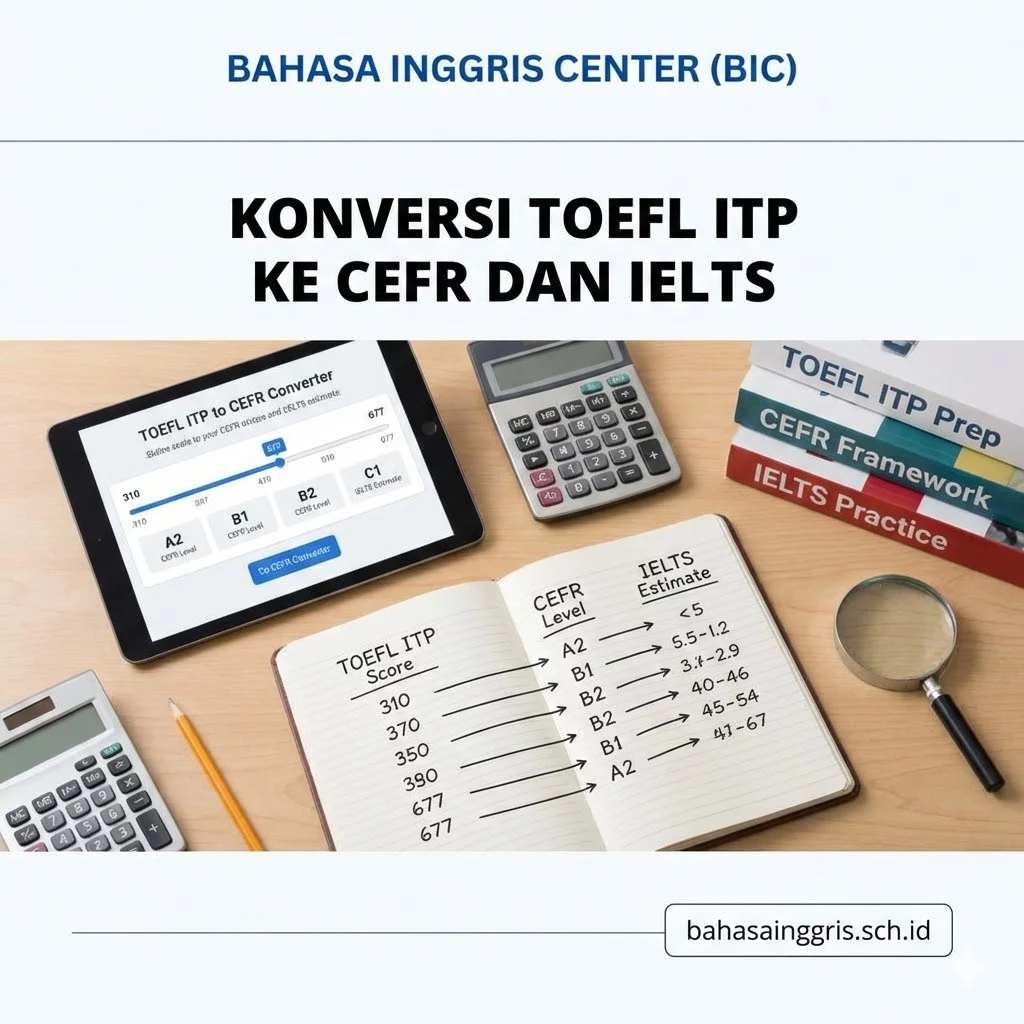 Tabel Konversi Skor TOEFL ITP ke CEFR Level & IELTS Tabel Konversi Skor TOEFL ITP ke CEFR Level & IELTS - Bahasa Inggris Center (BIC)