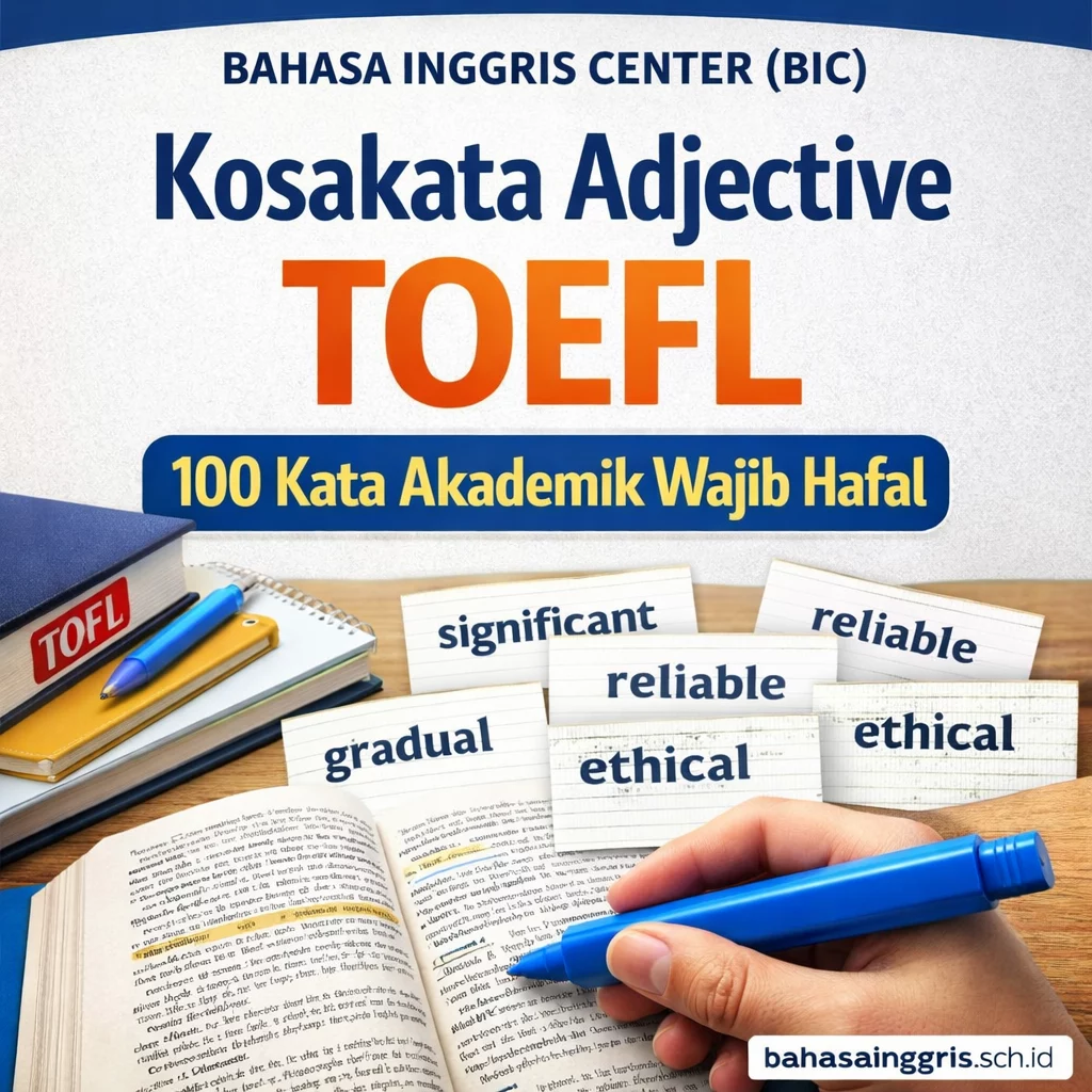 Kosakata Adjective TOEFL 100 Kata Akademik Wajib Hafal Kosakata Adjective TOEFL 100 Kata Akademik Wajib Hafal - Bahasa Inggris Center (BIC)