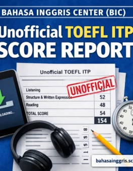 Unofficial TOEFL ITP Score Report Panduan Validasi - Bahasa Inggris Center (BIC)