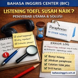 Listening TOEFL Susah Naik? Penyebab Utama & Solusi - Bahasa Inggris Center (BIC)