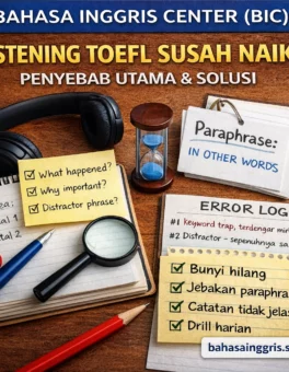 Listening TOEFL Susah Naik? Penyebab Utama & Solusi - Bahasa Inggris Center (BIC)