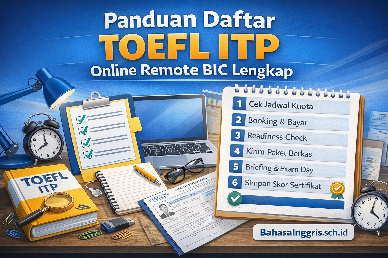 Panduan Daftar TOEFL ITP Online Remote BIC Lengkap - Bahasa Inggris Center (BIC)