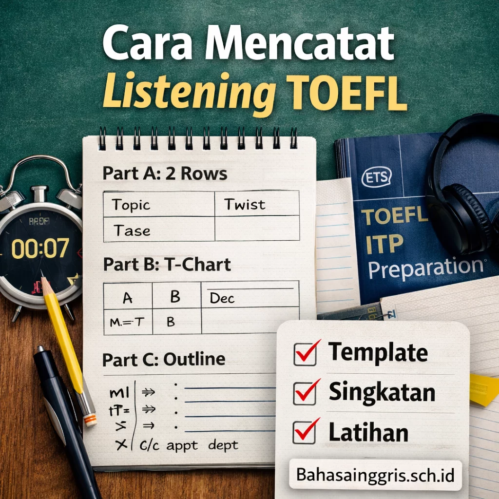 Cara Mencatat Listening TOEFL Format Praktis Anti Ketinggalan Cara Mencatat Listening TOEFL Format Praktis Anti Ketinggalan - Bahasa Inggris Center (BIC)
