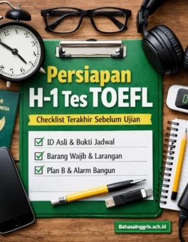 Persiapan H-1 Tes TOEFL Checklist Anti Panik - Bahasa Inggris Center (BIC)