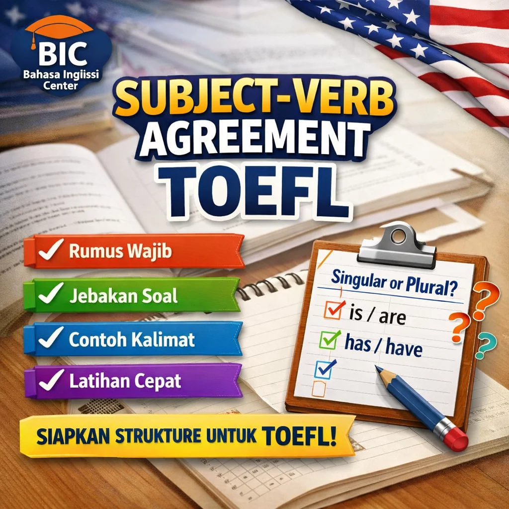 Subject Verb Agreement TOEFL Rumus Wajib Structure Subject Verb Agreement TOEFL Rumus Wajib Structure - Bahasa Inggris Center (BIC)