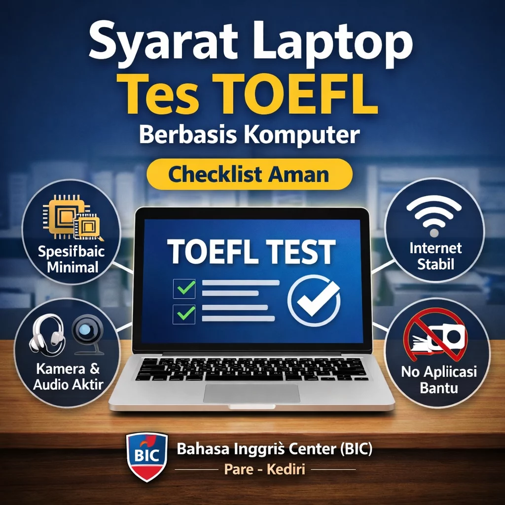 Syarat Laptop Tes TOEFL Berbasis Komputer Syarat Laptop Tes TOEFL Berbasis Komputer - Bahasa Inggris Center (BIC)