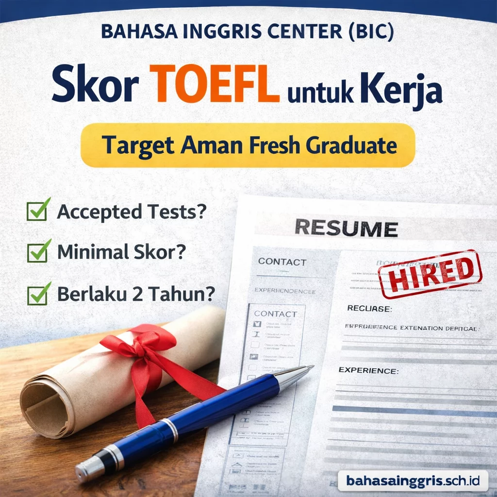Skor TOEFL untuk Kerja Target Aman Fresh Graduate Skor TOEFL untuk Kerja Target Aman Fresh Graduate - Bahasa Inggris Center (BIC)