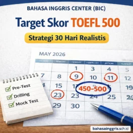 Target Skor TOEFL 500 Strategi 30 Hari Realistis - Bahasa Inggris Center (BIC)