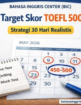 Target Skor TOEFL 500 Strategi 30 Hari Realistis - Bahasa Inggris Center (BIC)