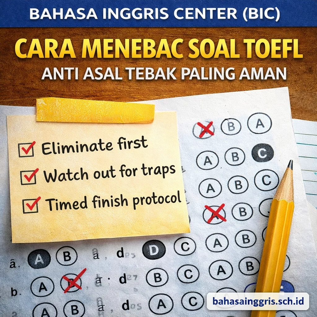 Cara Menebak Soal TOEFL Anti Asal Tebak Paling Aman Cara Menebak Soal TOEFL Anti Asal Tebak Paling Aman - Bahasa Inggris Center (BIC)