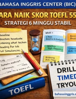 Cara Naik Skor TOEFL 550 Strategi 6 Minggu Stabil - Bahasa Inggris Center (BIC)