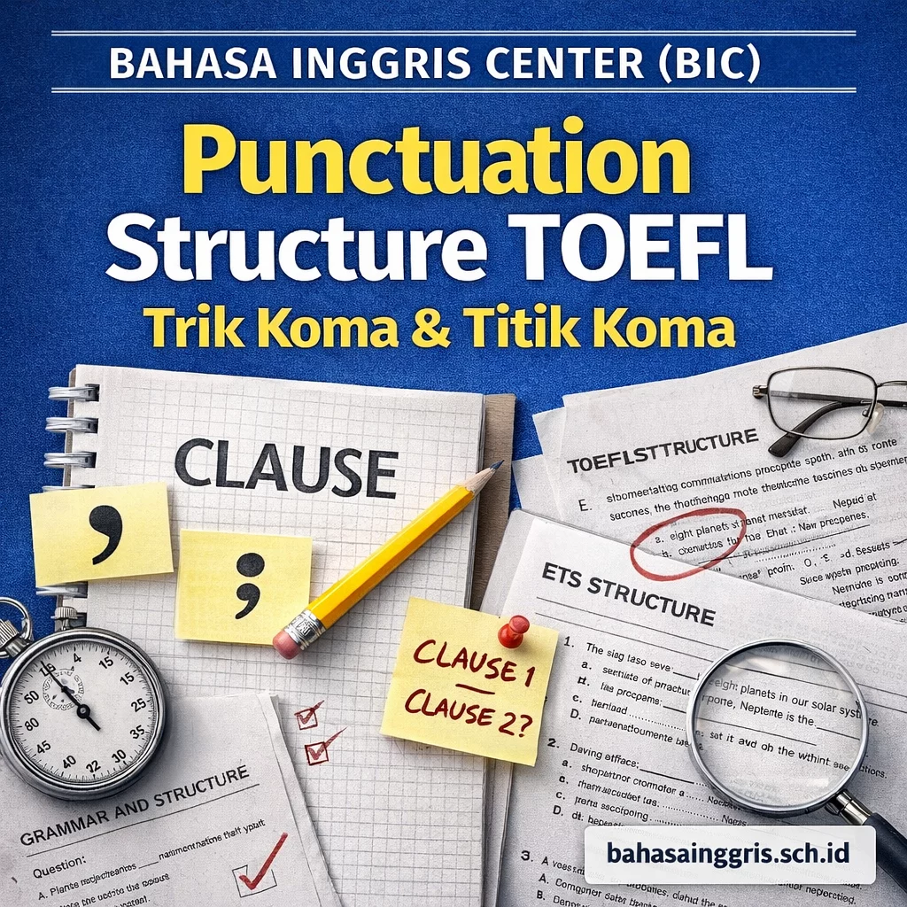 Punctuation Structure TOEFL Trik Koma & Titik Koma Punctuation Structure TOEFL Trik Koma & Titik Koma - Bahasa Inggris Center (BIC)
