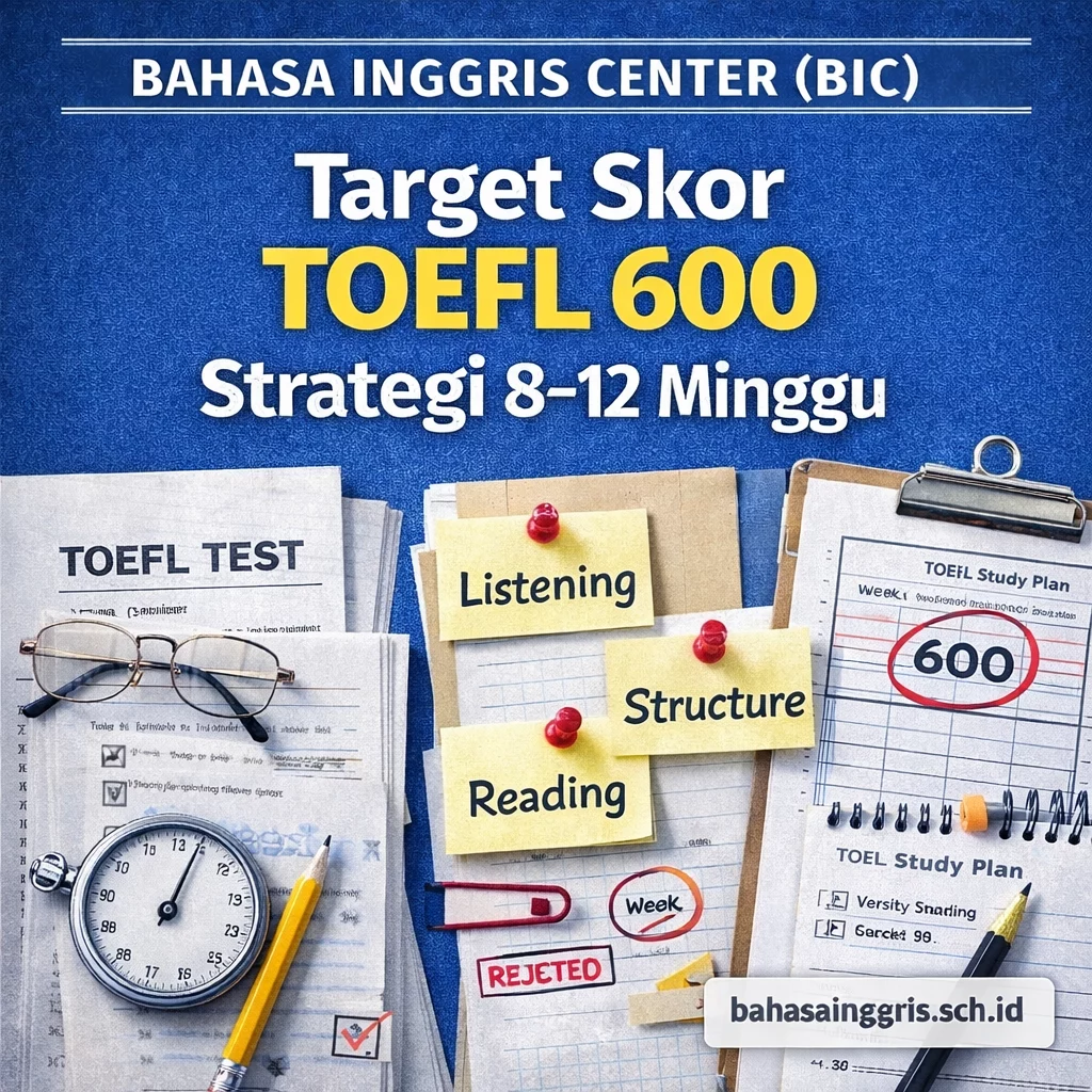 Target Skor TOEFL 600 Strategi 8–12 Minggu Target Skor TOEFL 600 Strategi 8–12 Minggu - Bahasa Inggris Center (BIC)