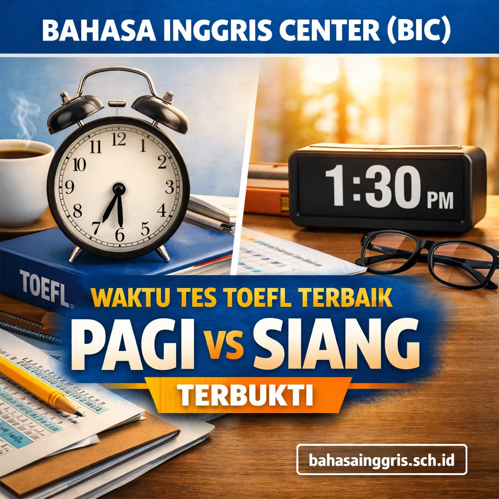 Waktu Tes TOEFL Terbaik Pagi vs Siang Terbukti Waktu Tes TOEFL Terbaik Pagi vs Siang Terbukti - Bahasa Inggris Center (BIC)