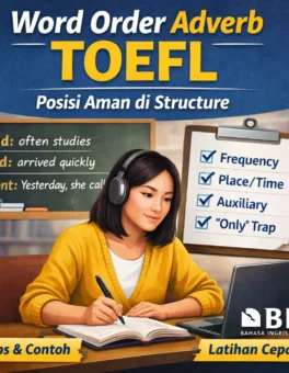 Word Order Adverb TOEFL Paling Aman untuk Structure - Bahasa Inggris Center (BIC)