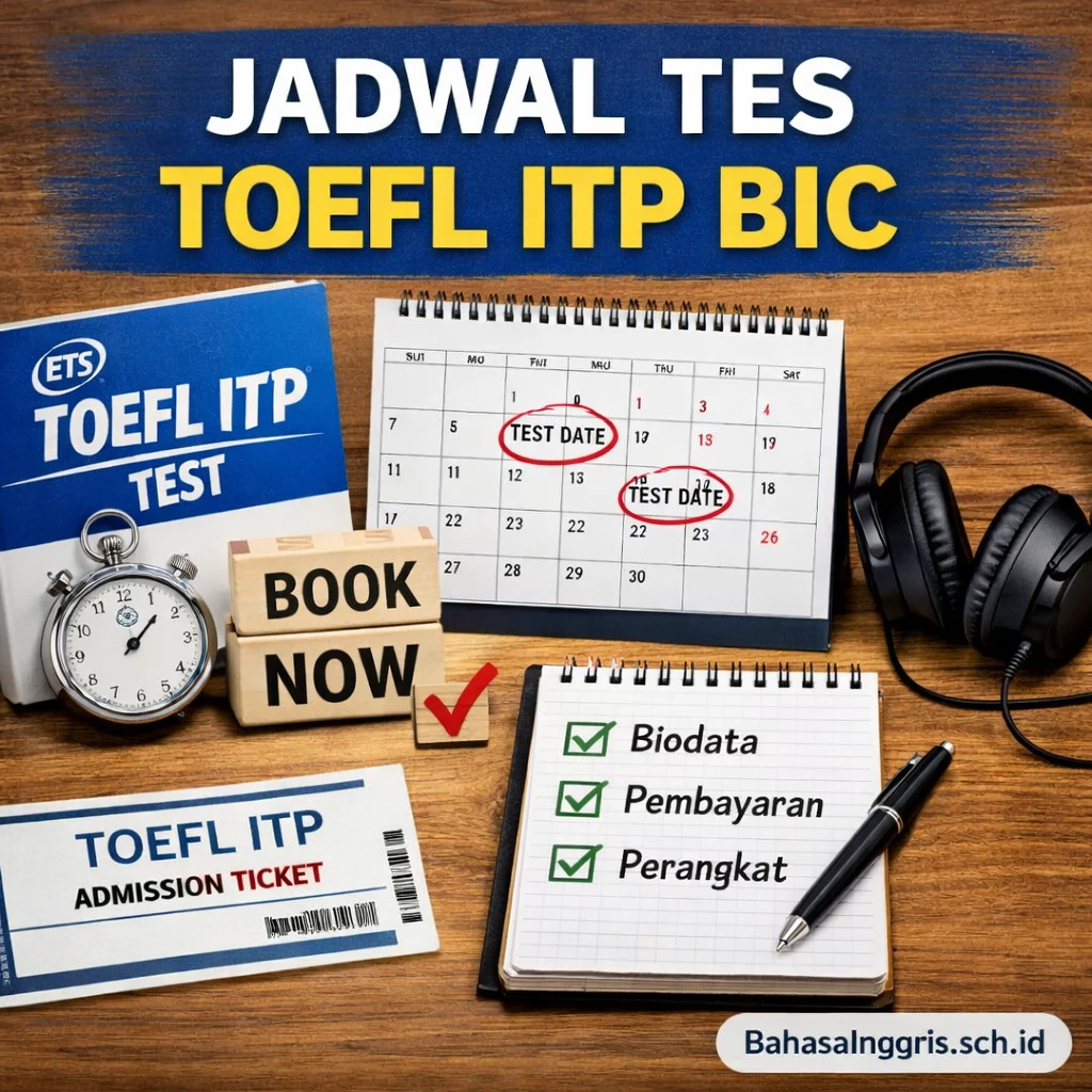 Jadwal Tes TOEFL ITP BIC Booking Seat Cepat Jadwal Tes TOEFL ITP BIC Booking Seat Cepat - Bahasa Inggris Center (BIC)