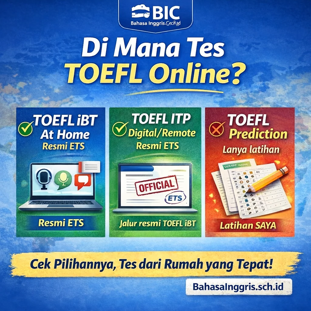 Di Mana Tes TOEFL Online? Ini Pilihan Resminya Di Mana Tes TOEFL Online? Ini Pilihan Resminya - Bahasa Inggris Center (BIC)
