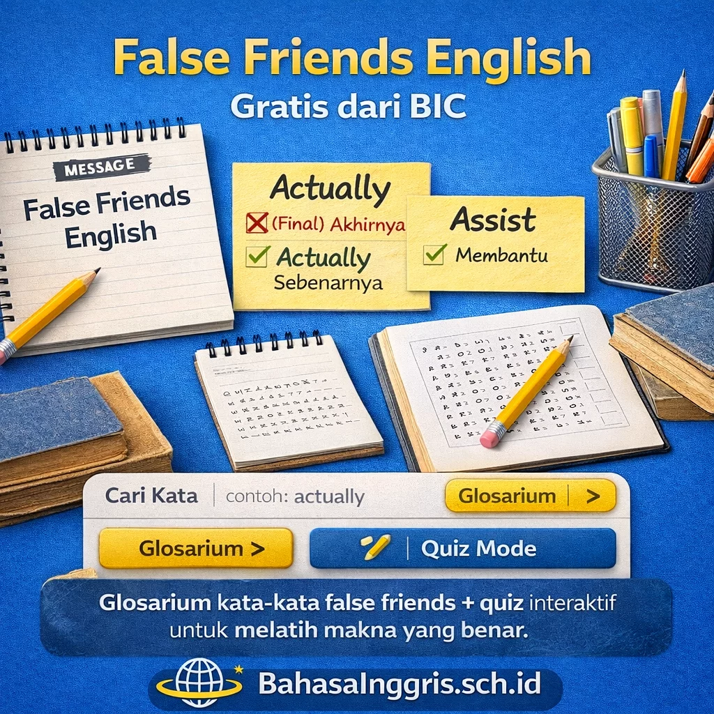 Aplikasi Belajar False Friends English dengan Quiz Gratis Aplikasi Belajar False Friends English dengan Quiz Gratis - Bahasa Inggris Center (BIC)