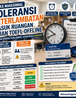 Toleransi Keterlambatan TOEFL Offline, Berapa Menit? - Bahasa Inggris Center (BIC)