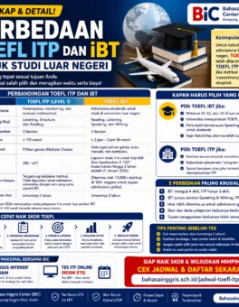 Perbedaan TOEFL ITP dan iBT untuk Studi Luar Negeri - Bahasa Inggris Center (BIC)