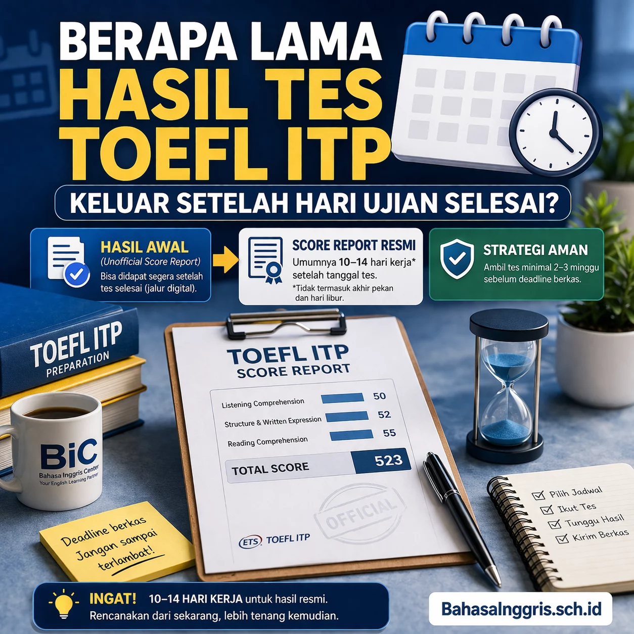 Berapa Lama Hasil TOEFL ITP Keluar Setelah Ujian Berapa Lama Hasil TOEFL ITP Keluar Setelah Ujian - Bahasa Inggris Center (BIC)