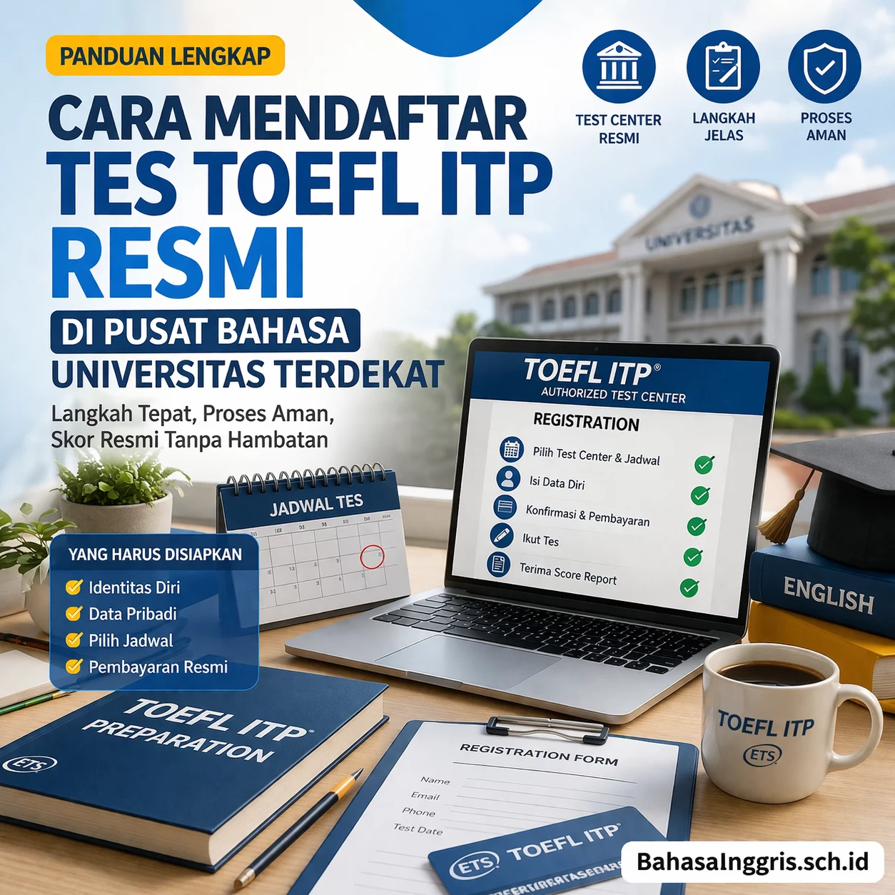 Cara Mendaftar TOEFL ITP Resmi di Pusat Bahasa Kampus Cara Mendaftar TOEFL ITP Resmi di Pusat Bahasa Kampus - Bahasa Inggris Center (BIC)