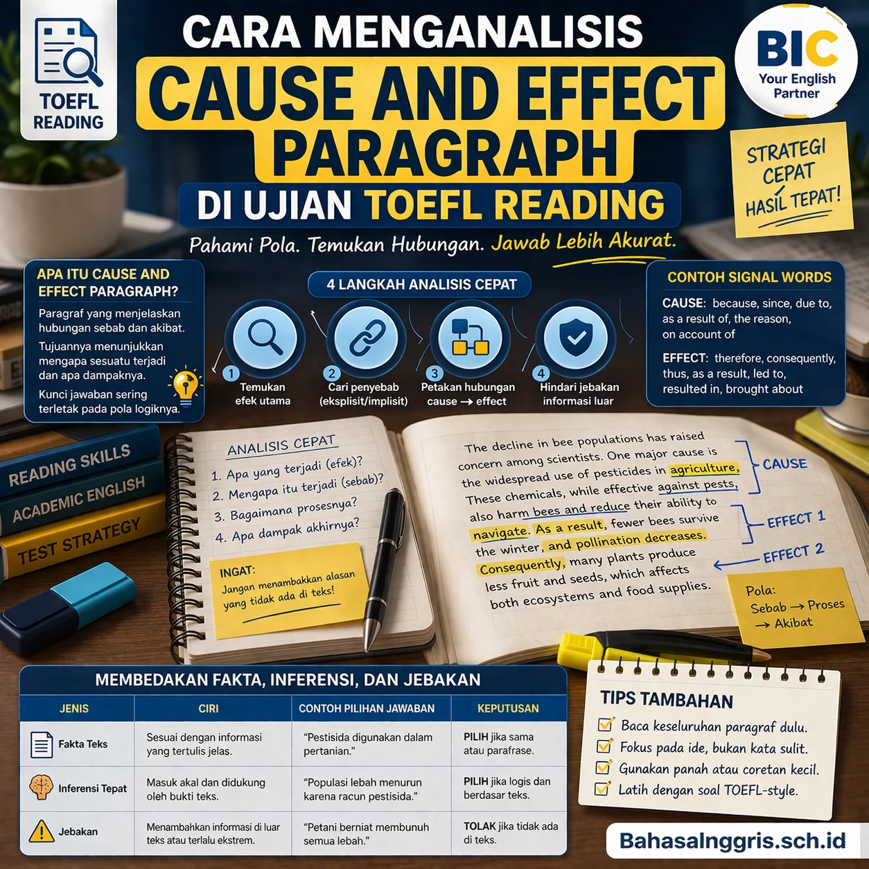 Cause and Effect Paragraph di TOEFL Reading Cause and Effect Paragraph di TOEFL Reading - Bahasa Inggris Center (BIC)