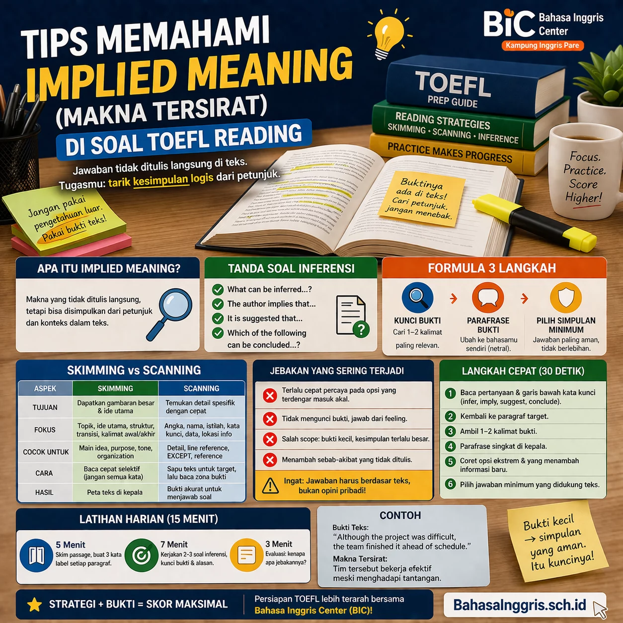 Cara Menjawab Implied Meaning TOEFL Cara Menjawab Implied Meaning TOEFL - Bahasa Inggris Center (BIC)