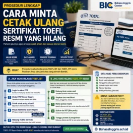 Prosedur Cetak Ulang TOEFL Resmi yang Hilang - Bahasa Inggris Center (BIC)