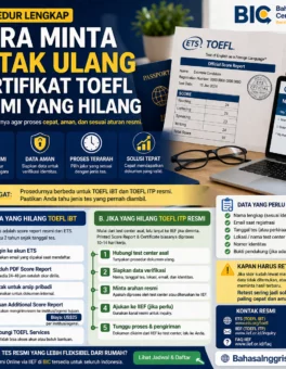 Prosedur Cetak Ulang TOEFL Resmi yang Hilang - Bahasa Inggris Center (BIC)