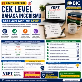 Tes Gratis untuk Cek Level Bahasa Inggris LPDP - Bahasa Inggris Center (BIC)
