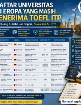 Daftar Kampus Eropa Penerima TOEFL ITP - Bahasa Inggris Center (BIC)