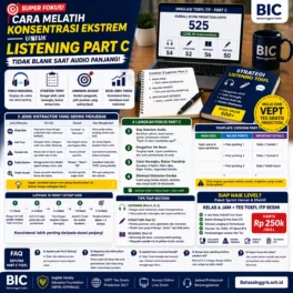 Cara Super Fokus di Listening Part C TOEFL - Bahasa Inggris Center (BIC)