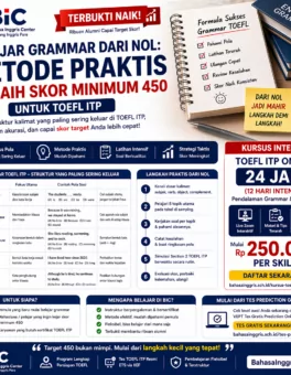 Cara Belajar Grammar TOEFL dari Nol dengan Praktis - Bahasa Inggris Center (BIC)