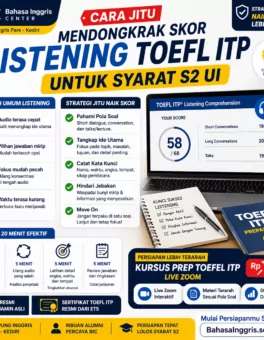 Strategi Listening TOEFL ITP agar Lolos S2 UI - Bahasa Inggris Center (BIC)