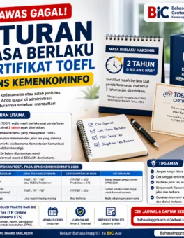 Awas Gagal! Masa Berlaku TOEFL CPNS - Bahasa Inggris Center (BIC)