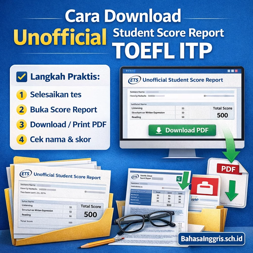 Panduan Download Unofficial TOEFL ITP Score Report Panduan Download Unofficial TOEFL ITP Score Report - Bahasa Inggris Center (BIC)