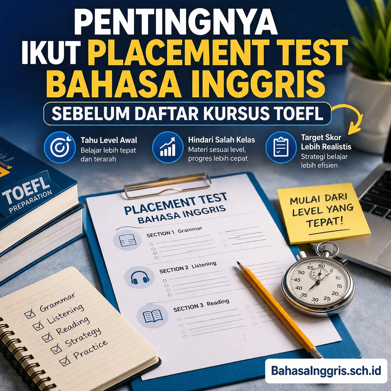 Pentingnya Placement Test ikut TOEFL Pentingnya Placement Test ikut TOEFL - Bahasa Inggris Center (BIC)