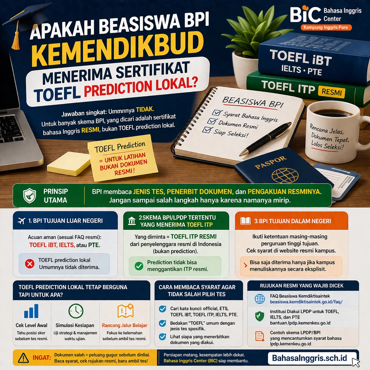 Apakah BPI Menerima TOEFL Prediction? Apakah BPI Menerima TOEFL Prediction? - Bahasa Inggris Center (BIC)