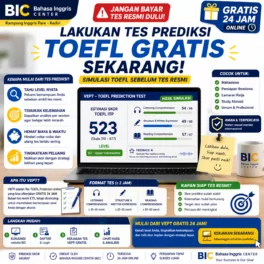 Simulasi TOEFL Sebelum Tes Resmi, Mulai Gratis - Bahasa Inggris Center (BIC)