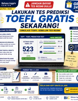 Simulasi TOEFL Sebelum Tes Resmi, Mulai Gratis - Bahasa Inggris Center (BIC)