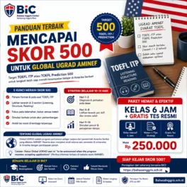Skor TOEFL 500 untuk Global UGRAD AMINEF - Bahasa Inggris Center (BIC)