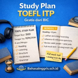 Aplikasi Study Plan TOEFL ITP Gratis - Bahasa Inggris Center (BIC)