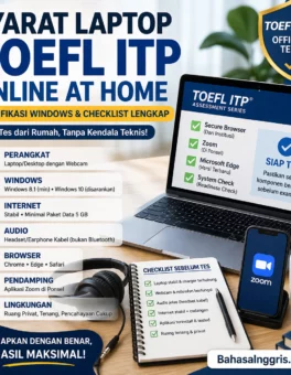 Syarat Laptop TOEFL ITP Online At Home - Bahasa Inggris Center (BIC)