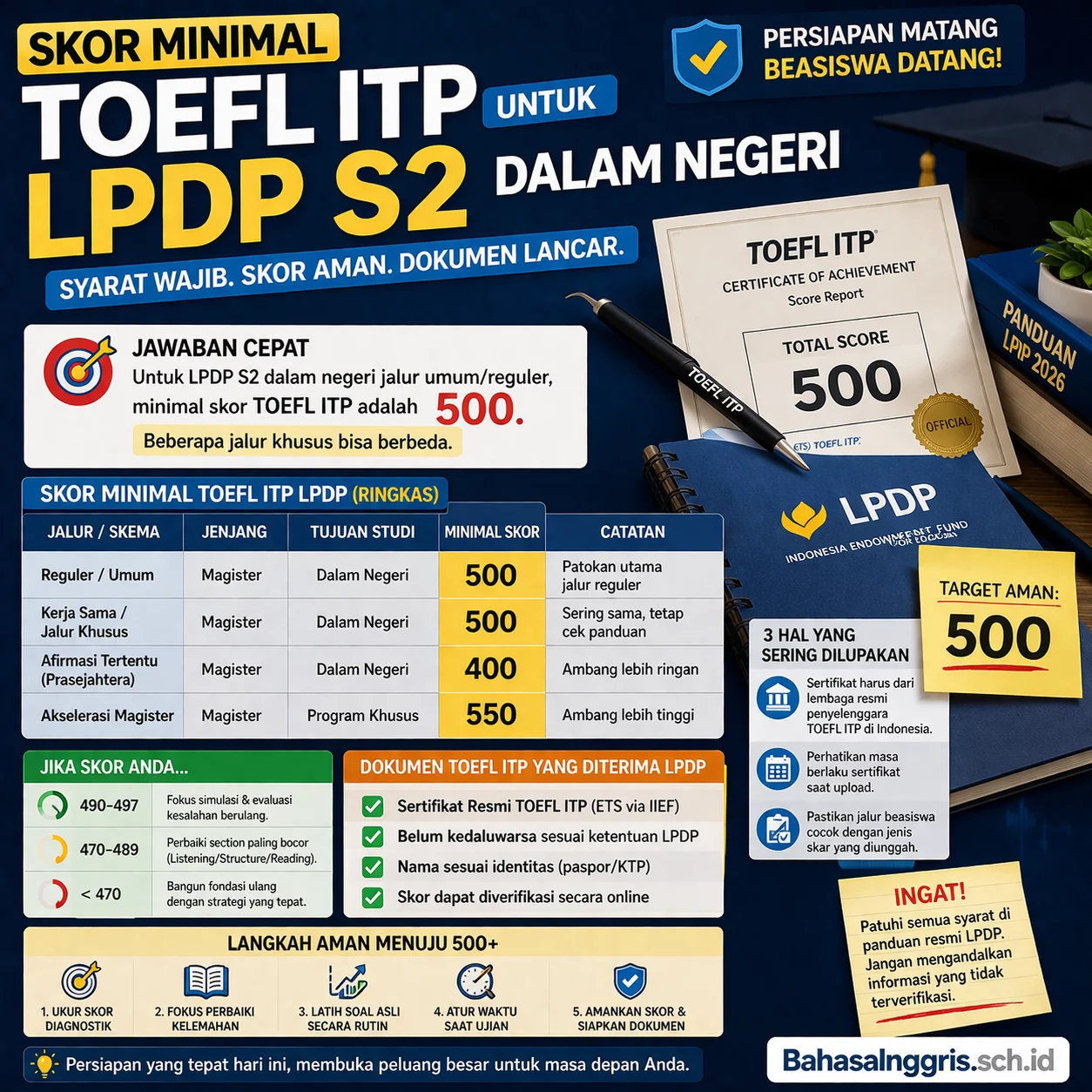 Syarat TOEFL ITP LPDP S2 Dalam Negeri Terbaru Syarat TOEFL ITP LPDP S2 Dalam Negeri Terbaru - Bahasa Inggris Center (BIC)