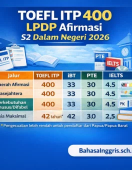 Syarat TOEFL LPDP Jalur Afirmasi Dalam Negeri - Bahasa Inggris Center (BIC)